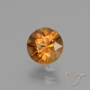 Zircone Marrone arancio naturale da 1.10 ct, Rotondo, VVS-VS