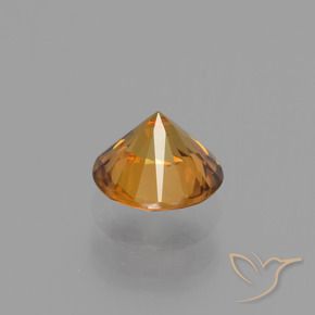 Zircone Marrone arancio naturale da 1.10 ct, Rotondo, VVS-VS