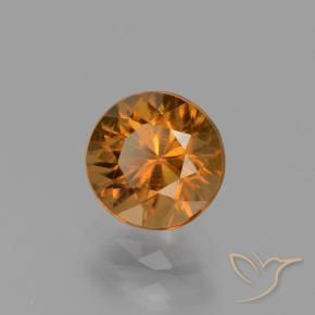 Zircone Arancione marroncino naturale da 1.68 ct, Rotondo, VVS-VS