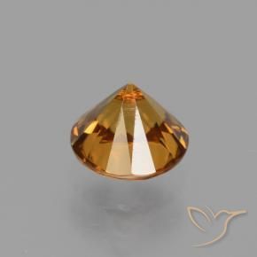 Zircone Arancione marroncino naturale da 1.68 ct, Rotondo, VVS-VS