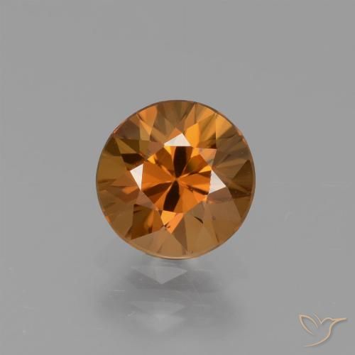 1.43ct Naturale Arancio Terra Zircone, Rotondo, VVS-VS