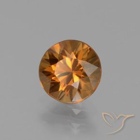 Zircone Arancio Terra naturale da 1.43 ct, Rotondo, VVS-VS