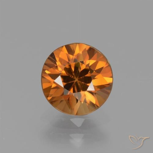 1.57ct Naturale Arancione marroncino Zircone, Rotondo, VS