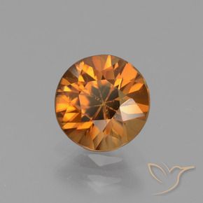Zircone Arancione marroncino naturale da 1.57 ct, Rotondo, VS