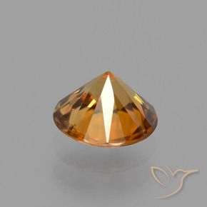 Zircone Arancione marroncino naturale da 1.57 ct, Rotondo, VS