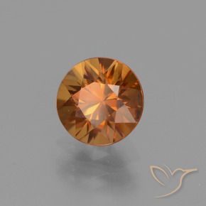 Zircone Arancione marroncino naturale da 1.77 ct, Rotondo, VVS-VS
