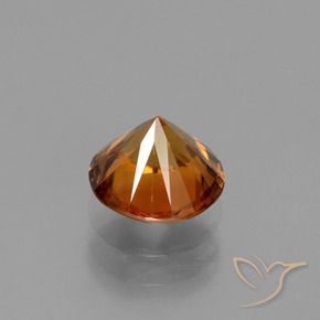 Zircone Arancione marroncino naturale da 1.77 ct, Rotondo, VVS-VS