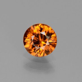 Zircone Arancione naturale da 1.41 ct, Taglio rotondo, VVS-VS