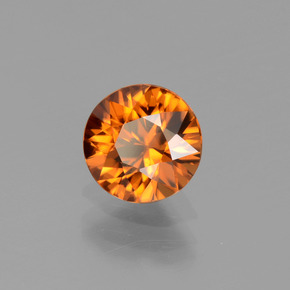 Zircone Arancione naturale da 1.41 ct, Taglio rotondo, VVS-VS