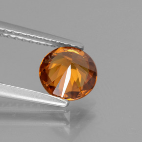 Zircone Arancione naturale da 1.41 ct, Taglio rotondo, VVS-VS