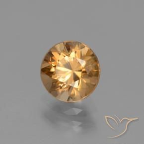 Zircone Marrone dorato naturale da 1.71 ct, Rotondo, VVS-VS