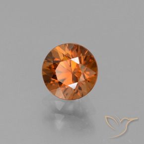 Zircone Arancione scuro naturale da 1.60 ct, Rotondo, VVS-VS