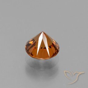 Zircone Arancione scuro naturale da 1.60 ct, Rotondo, VVS-VS