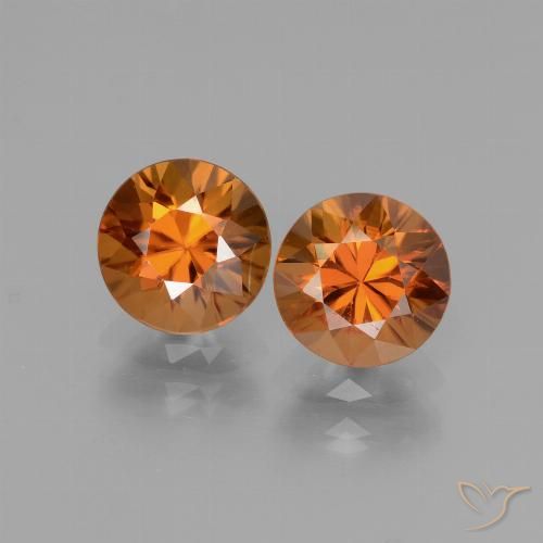 3.25ctw Naturale Arancio giallastro Zircone, Rotondo, VS