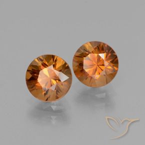 Gemme di Zircone Arancio giallastro naturale da 3.25 ct, Rotondo, VS