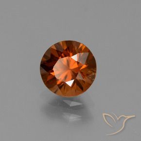 Zircone Arancione rossastra naturale da 1.49 ct, Rotondo, VVS
