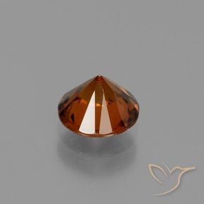 Zircone Arancione rossastra naturale da 1.49 ct, Rotondo, VVS