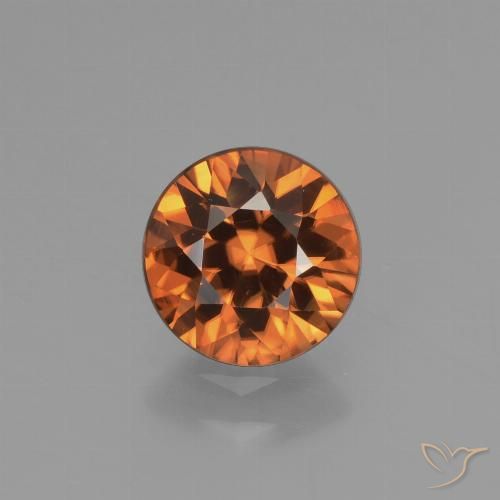 1.50ct Naturale Arancio Medio Zircone, Rotondo, VVS-VS