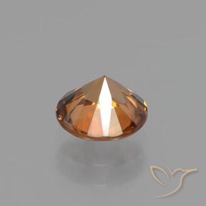 Zircone Arancio Medio naturale da 1.50 ct, Rotondo, VVS-VS