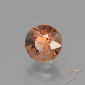 Zircone Arancio Medio naturale da 1.60 ct, Rotondo, VVS-VS