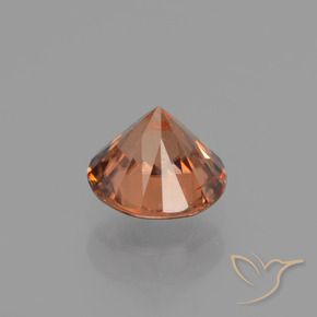 Zircone Arancio Medio naturale da 1.60 ct, Rotondo, VVS-VS