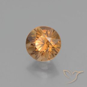Zircone Arancio ruggine naturale da 1.31 ct, Rotondo, VVS-VS