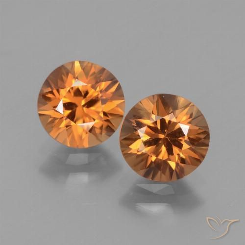3.04ctw Naturale Arancio Medio Zircone, Rotondo, VVS