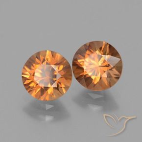 Gemme di Zircone Arancio Medio naturale da 3.04 ct, Rotondo, VVS
