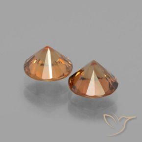 Gemme di Zircone Arancio Medio naturale da 3.04 ct, Rotondo, VVS