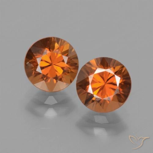 3.36ctw Naturale Arancio Medio Zircone, Rotondo, VS