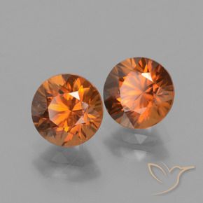 Gemme di Zircone Arancio Medio naturale da 3.36 ct, Rotondo, VS