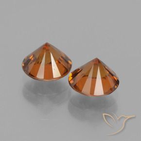 Gemme di Zircone Arancio Medio naturale da 3.36 ct, Rotondo, VS