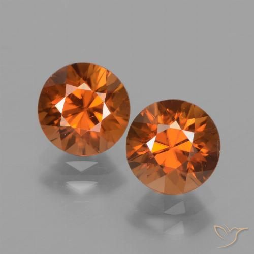 3.43ctw Naturale Arancio Medio Zircone, Rotondo, VS