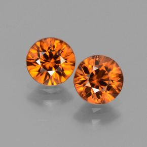 Zircone naturale arancione da 2,43 ct, taglio rotondo, VVS