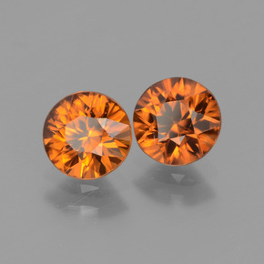 Zircone naturale arancione da 2,43 ct, taglio rotondo, VVS