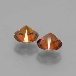 Zircone naturale arancione da 2,43 ct, taglio rotondo, VVS