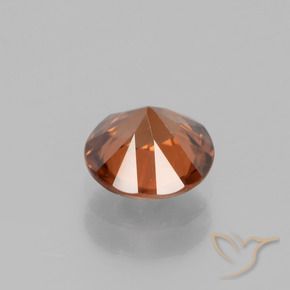 Zircone Arancione scuro naturale da 1.45 ct, Rotondo, VVS-VS