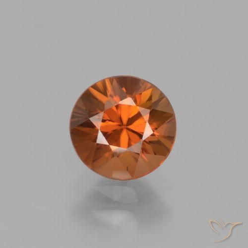Zircone naturale arancione da 1,42 ct, taglio rotondo, VVS