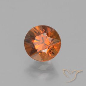Zircone naturale arancione da 1,42 ct, taglio rotondo, VVS