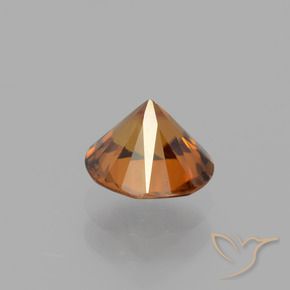 Zircone naturale arancione da 1,42 ct, taglio rotondo, VVS