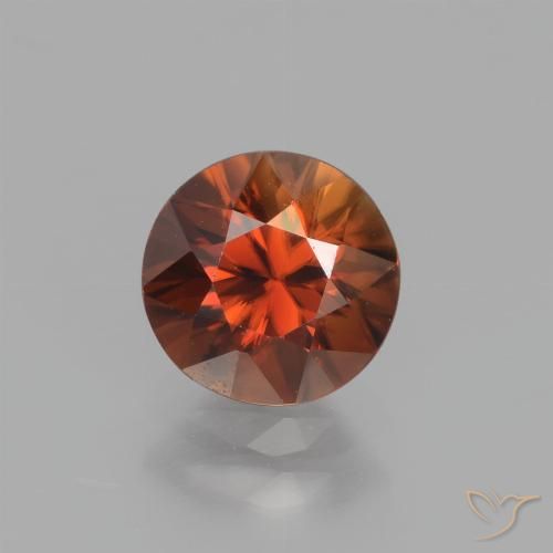 1.71ct Naturale Arancione Ambra Zircone, Rotondo, VVS-VS