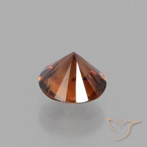 Zircone Arancione Ambra naturale da 1.71 ct, Rotondo, VVS-VS