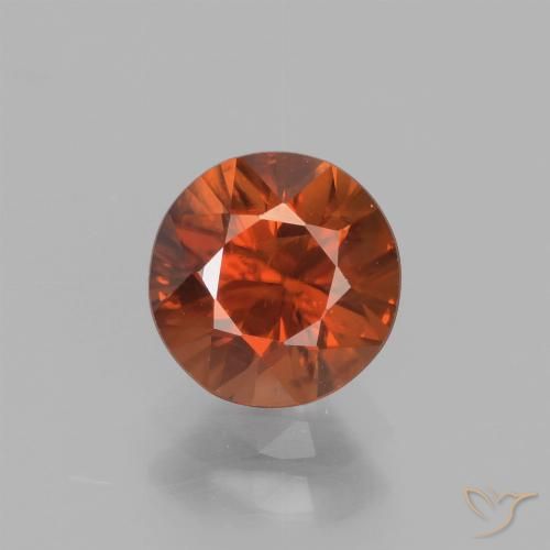 1.71ct Naturale Arancione scuro Zircone, Rotondo, VS
