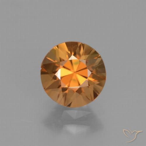 Zircone Arancio Medio naturale da 1.59 ct, Rotondo, VVS