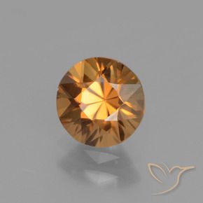 Zircone Arancio Medio naturale da 1.59 ct, Rotondo, VVS