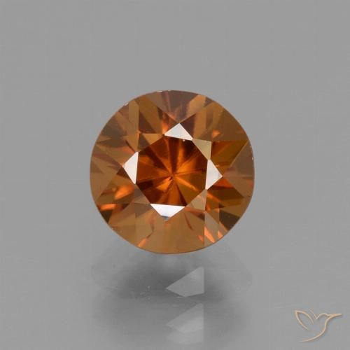 1.66ct Naturale Arancione scuro Zircone, Rotondo, VVS