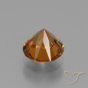 Zircone Arancione scuro naturale da 1.66 ct, Rotondo, VVS