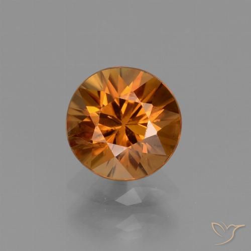 1.37ct Naturale Arancio Terra Zircone, Rotondo, VS