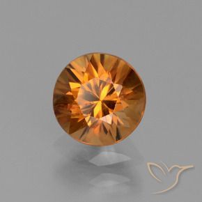 Zircone Arancio Terra naturale da 1.37 ct, Rotondo, VS