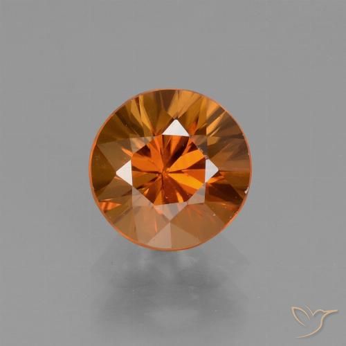 1.46ct Naturale Arancio giallastro Zircone, Rotondo, VVS